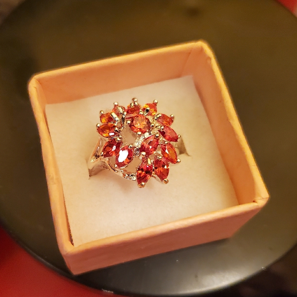 Brand new silver ruby ring.